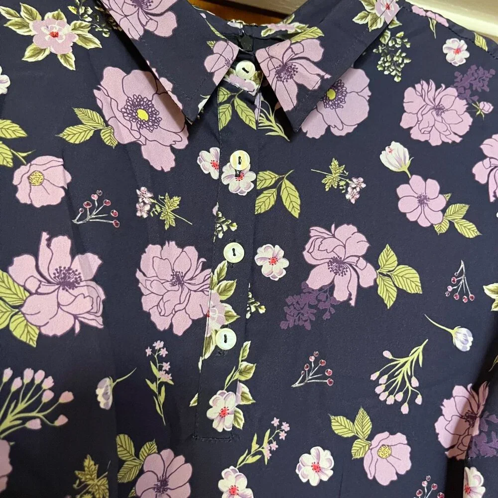 Wayward Fancies Eshakti Modest High Neck Floral Dress Womens Size 4x Plus Collar - Picture 3 of 6